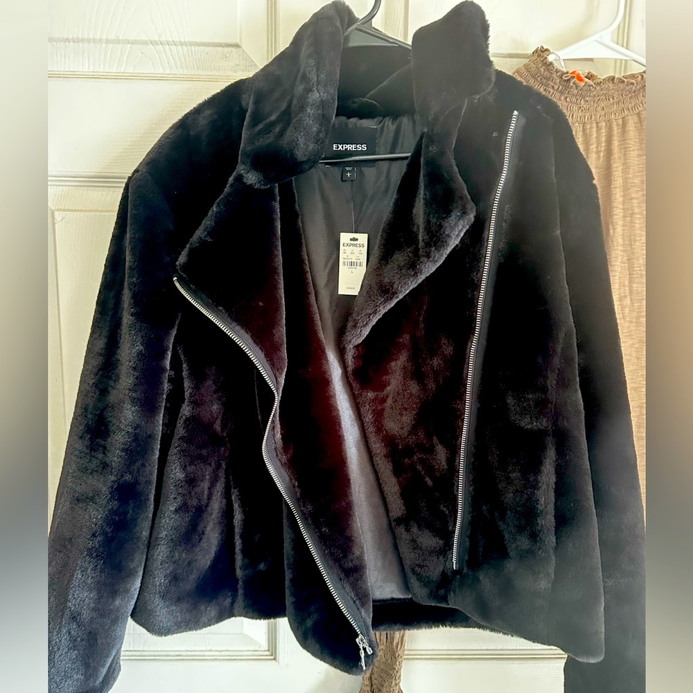 Express Faux Fur Jacket NWT